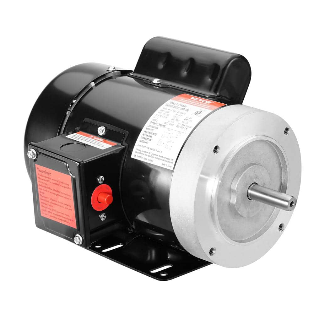 VEVOR 0.75 HP Electric Motor 1725 RPM, AC 115V/230V, 56C Frame Air Compressor Motor Single Phase, 5/8 in. Keyed Shaft, CW/CCW