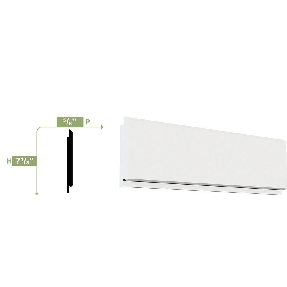 White PVC Shiplap Nickel Gap Baseboard Moulding 96"