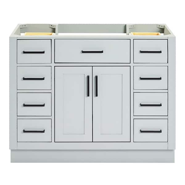 ARIEL Hepburn 42 in. W x 21.5 in. D x 34.5 in. H Bath Vanity Cabinet without Top in Grey