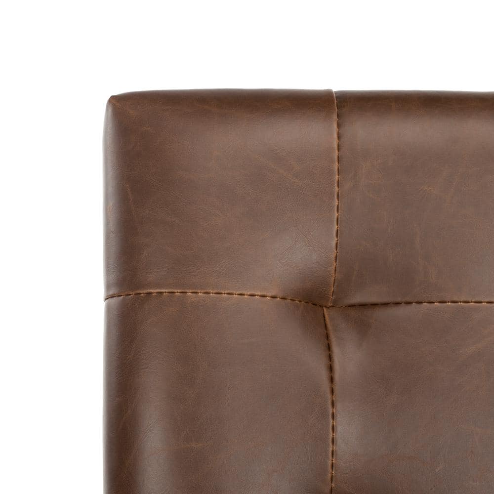 Nikita Brown Birch Wood Counter Stools with PU Leather, Set of 2