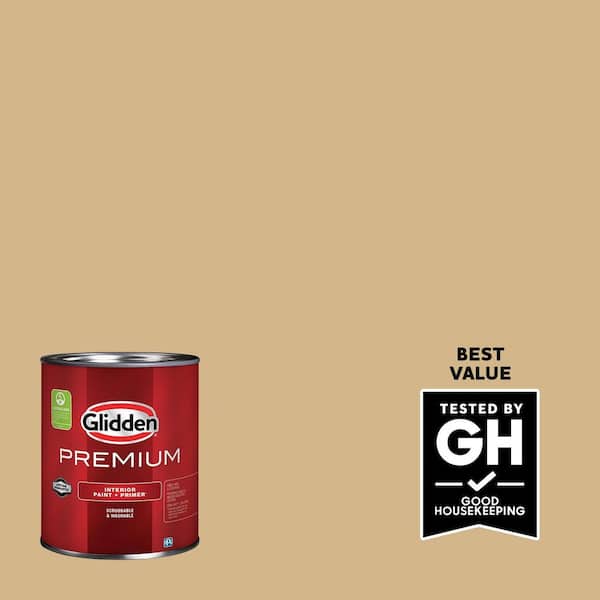 Glidden Premium 1 qt. PPG1092-4 Craftsman Gold Flat Interior Latex Paint