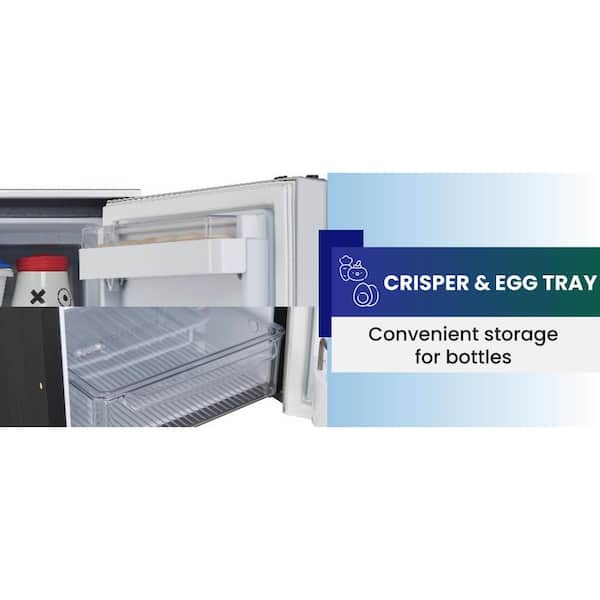 Compact RV-Marine-Off Grid Refrigerator-Freezer 1.6 cu. ft., 12V 110V in Silver