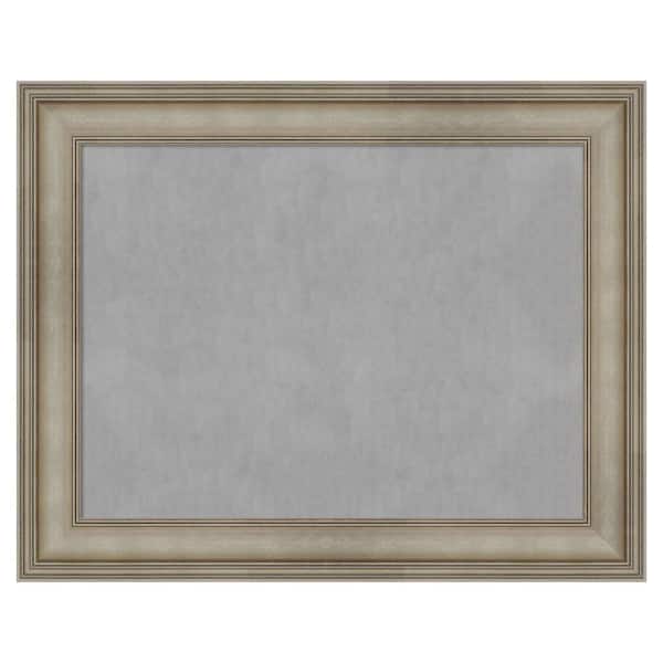 Amanti Art Mezzanine Antique Silver Narrow 29 in. x 23 in. Framed Magnetic Board