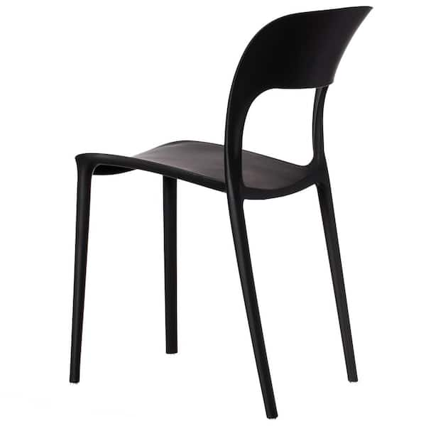 Plastic black dining chairs hot sale