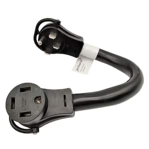 1.5 ft. STW 6/3 Plus 8/1 4-Wire RV/Generator 50 Amp 125/250V 4-Prong NEMA 14-50P Plug to 14-60R Receptacle Adapter Cord