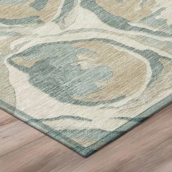 Chantille Machine Washable Indoor/Outdoor Abstract ACN3019 Seafoam 3 ft. x 4 ft. Area Rug