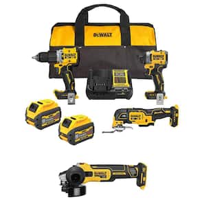 20V MAX Lithium-Ion Cordless 3-Tool Combo Kit and 4.5 in. Small Angle Grinder with 2 FLEXVOLT 6 Ah Batteries and Charger