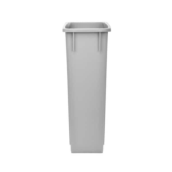 Lavex 23 Gallon Beige Slim Rectangular Trash Can with Drop Shot Lid