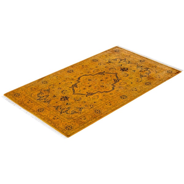 Overdyed Gold 3 ft. 1 in. x 5 ft. 3 in. Wool Indoor Area Rug