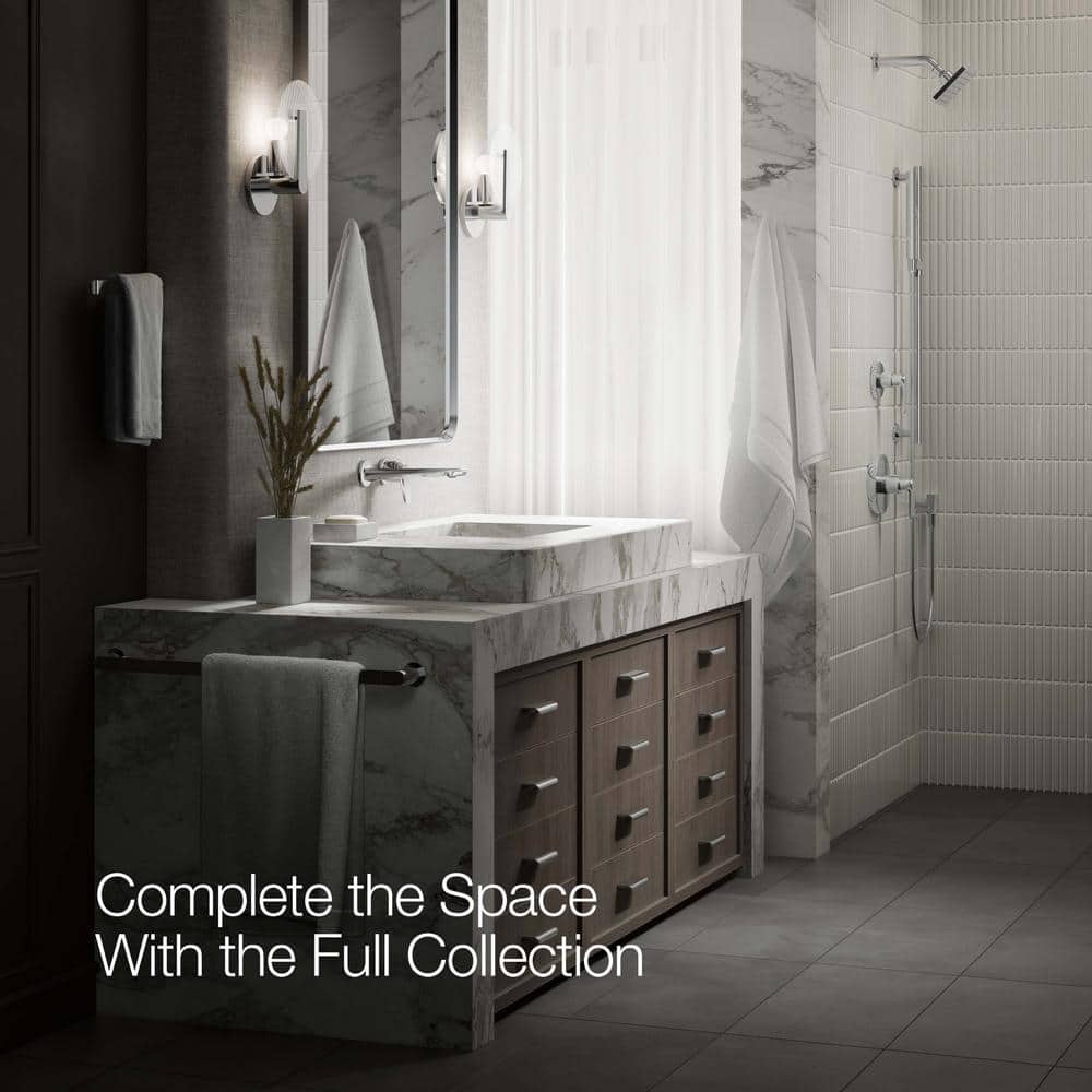 Polished Chrome Single-Handle Wall-Mount Bathroom Faucet