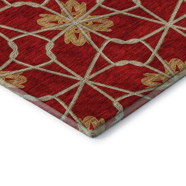 Mayfield Premium Machine Washable Abstract AMF958 Paprika 2 ft. 6 in. x 3 ft. 10 in. Area Rug