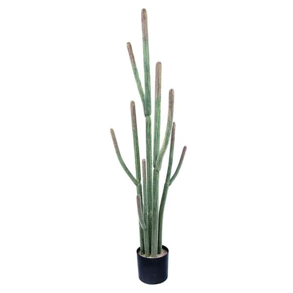 60 in. Black Artificial Plant Green Cactus Lifelike Tall Faux