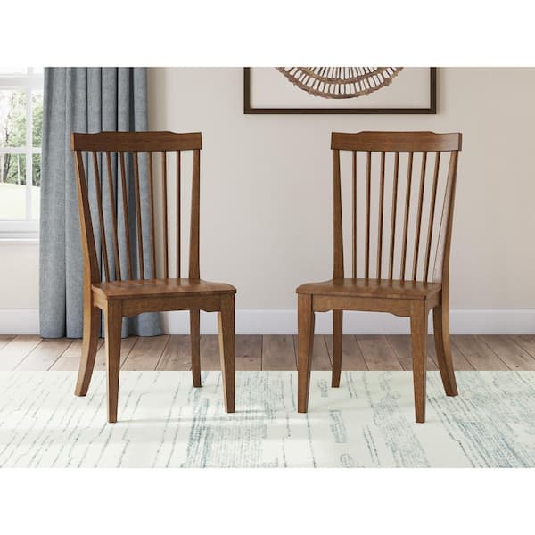 Chadworth Dark Brown Wood Dining Chair (Set of 2)