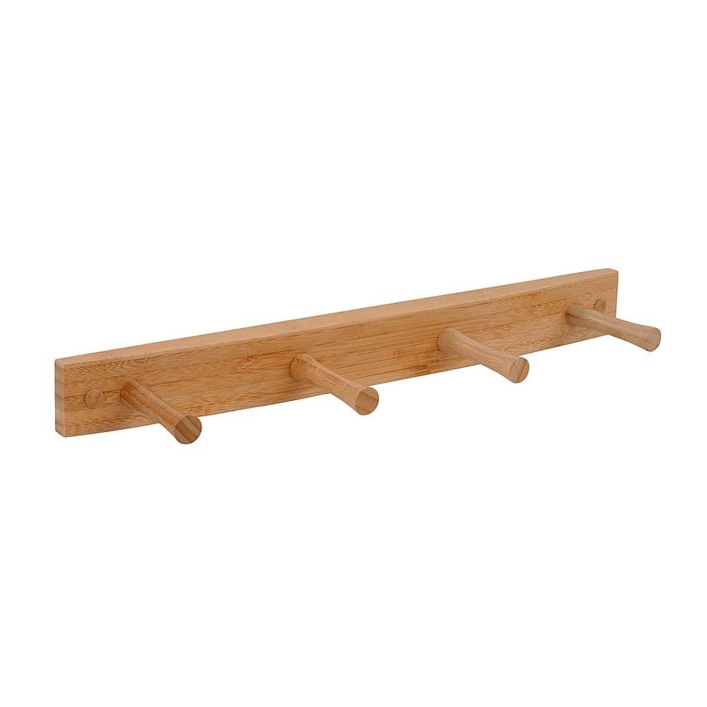 Spectrum 24 in. L Decorative Bamboo 7-Peg Wall Mount Wood Rack 82209 - The  Home Depot