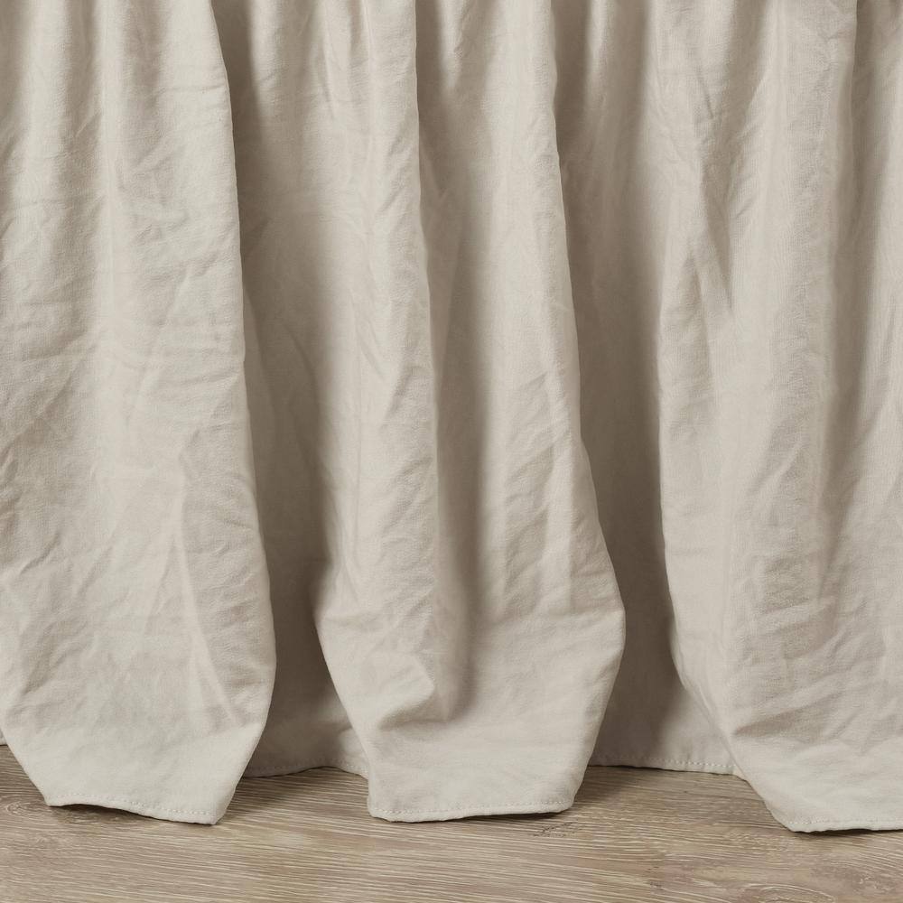 Neutral Polyester Ruched Ruffle Twin/Full Bed Skirt