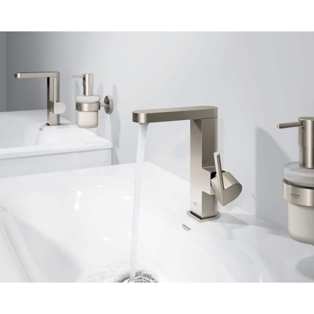 Brushed Nickel Single Hole Modern Bathroom Faucet