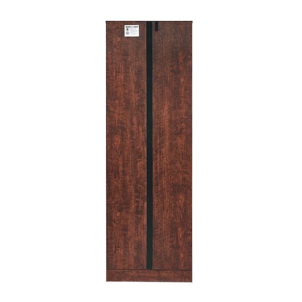 Unbranded 12.8 in. W x 24 in. D x 72.4 in. H Walnut Bathroom Storage Wall Cabinet with 8 Doors and 4 Shelves for Bathroom Kitchen