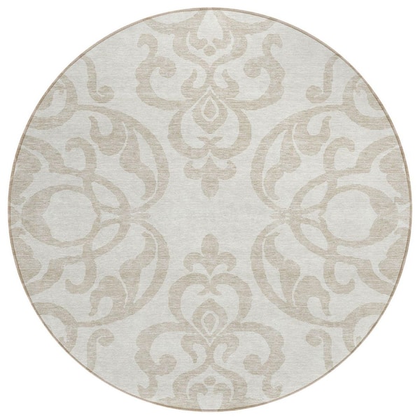 Addison Rugs Chantille Machine Washable Indoor/Outdoor Abstract ACN973 Ivory 8 ft. x 8 ft. Area Rug
