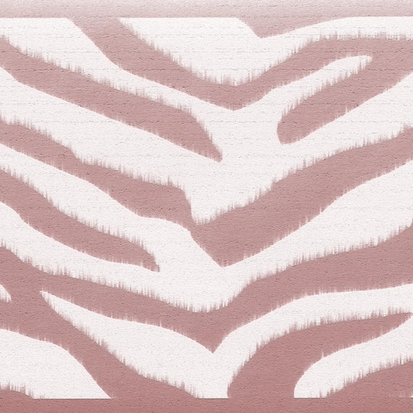 Dundee Deco Falkirk Dandy II Pink White Zebra Print Abstract Peel and Stick Wallpaper Border