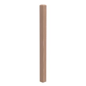 Stair Parts 4001 66 in. x 3-1/2 in. Unfinished Red Oak Square Craftsman Landing Newel Post for Stair Remodel