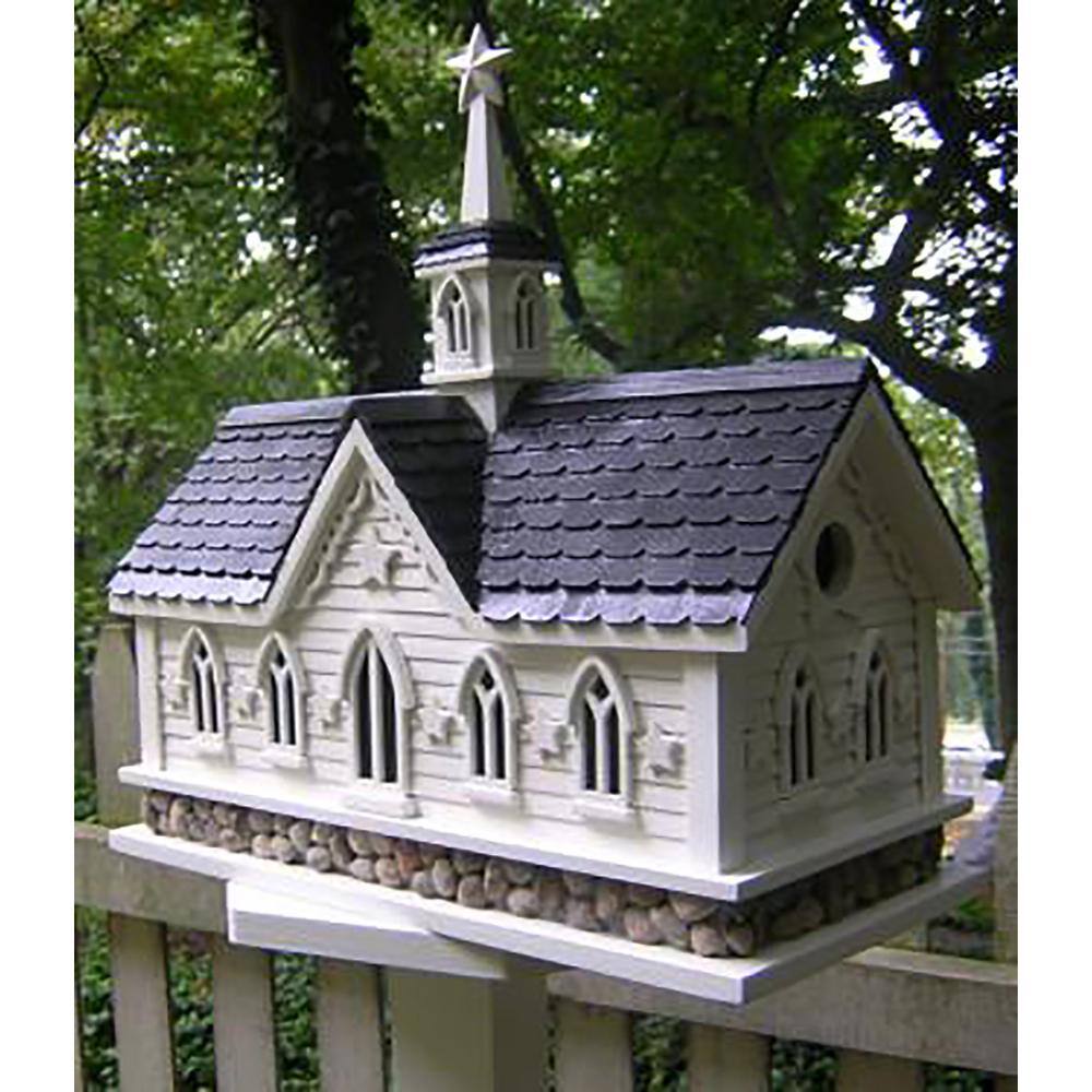 White and Black River Stone Star Barn Birdhouse