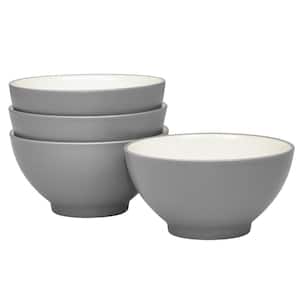 Colorwave 5-3/4 in. 20 fl. oz. Slate Gray Stoneware Rice Bowl (Set of 4)