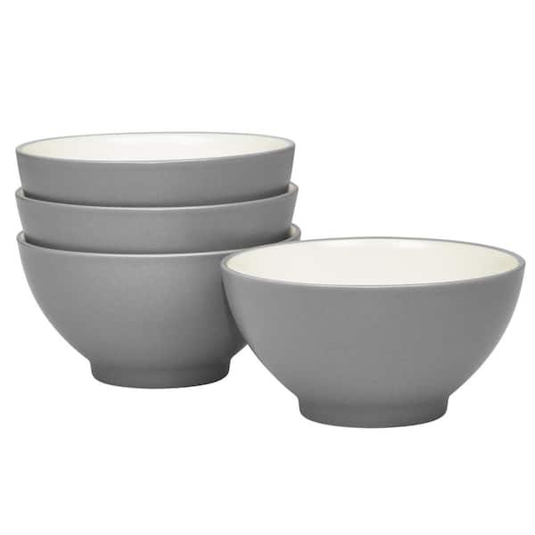 Noritake Colorwave Slate 5.75 in., 20 fl. oz. (Gray) Stoneware Rice Bowls, (Set of 4)