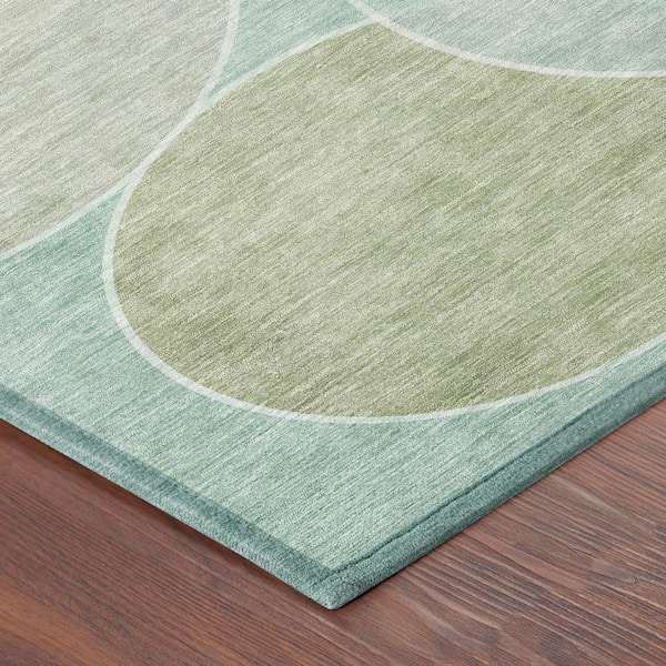 Chantille Machine Washable Indoor/Outdoor Abstract ACN2746 Turquoise 2 ft. x 3 ft. Accent Rug