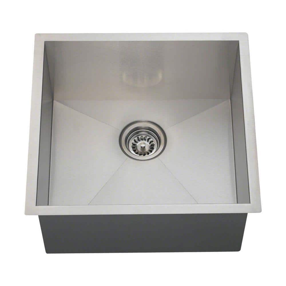 Polaris Sinks Undermount Stainless Steel 20 In. Single Bowl Kitchen 