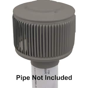 3 in. D Aluminum Aura PVC Static Roof Vent Cap Exhaust with Adapter for Sch. 40 PVC Pipe in Weatherwood