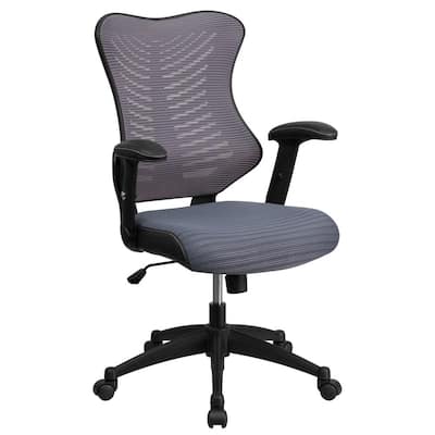 High Back Gray Designer Mesh Executive Swivel Office Chair with Mesh Padded Seat