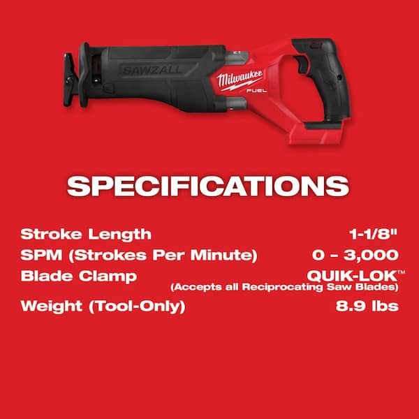 M18 FUEL GEN-2 18V Lithium-Ion Brushless Cordless SAWZALL Reciprocating Saw w/M18 Dual Battery Blower & (2) Batteries