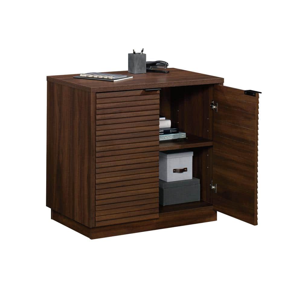 Spiced Mahogany 2-Door Office Storage Cabinet with Adjustable Shelves