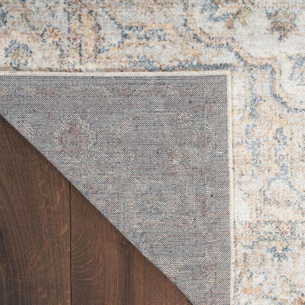 Grey Multicolor Synthetic Medallion Runner Rug 2'2" x 8'