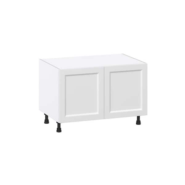 J COLLECTION Laramie 36 in. W x 24 in. D x 34.5 in. H Assembled Apron Front Sink Base Kitchen Cabinet in Painted Bright White