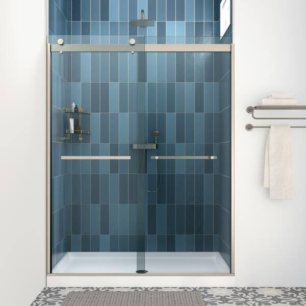 Streamline Maggiore 60 in. W x 74 in. H Sliding Shower Door, CrystalTech Treated 5/16 in. Tempered Clear Glass, Chrome Hardware
