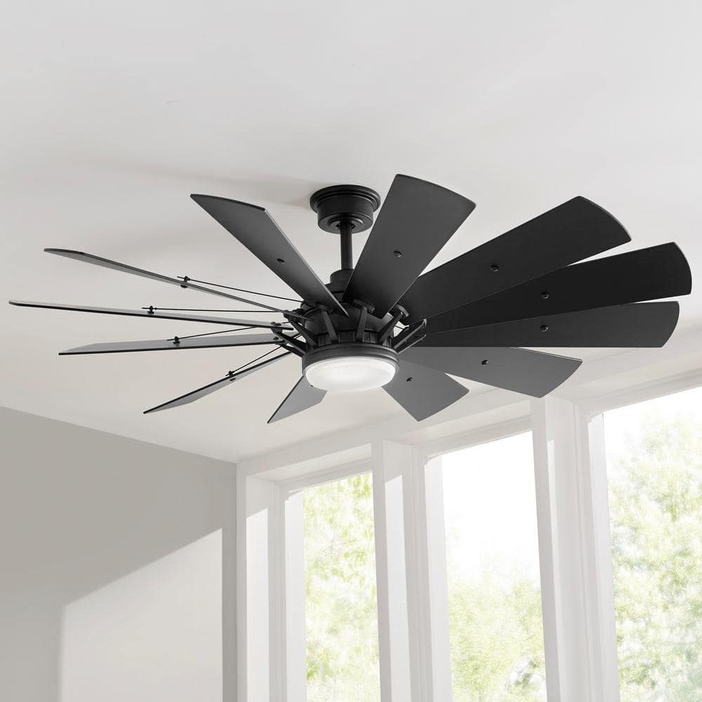 Trudeau 60 in. LED Indoor Matte Black Ceiling Fan with Light Kit and Remote Control price history on PriceWatchPro