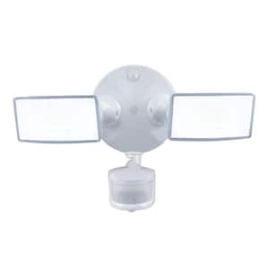 TGS 2500 Lumen Selectable White Motion Activated Outdoor Integrated LED Flood Light w/ Square Twin Heads, 4000K