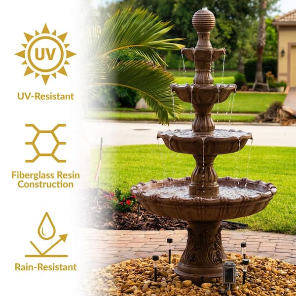Sunnydaze 80 in. Large Tiered Ball Outdoor Fountain FC-73803 - The