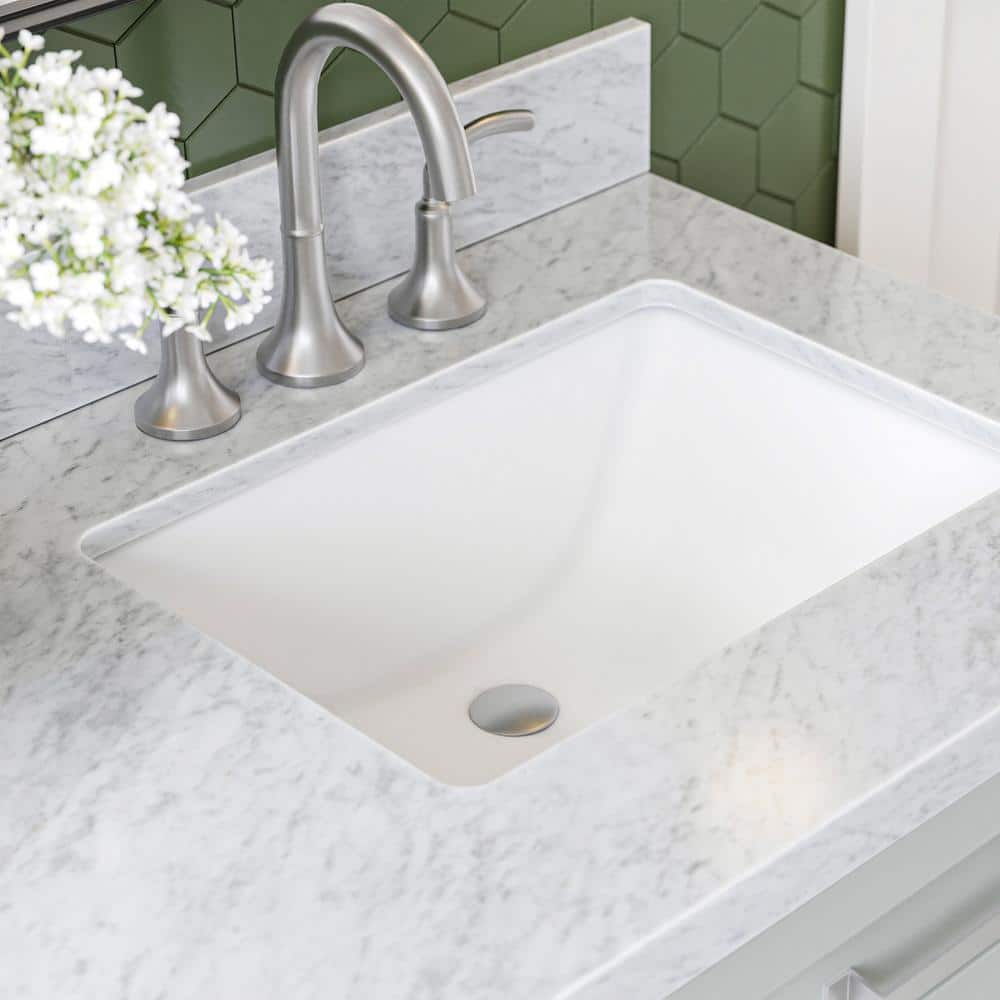 Monroe 67" Light Gray Wood Double Sink Vanity with Carrara Marble Top
