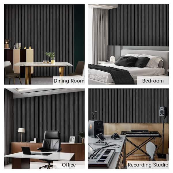 2-Pieces Black Oak Acoustic Wall Panels