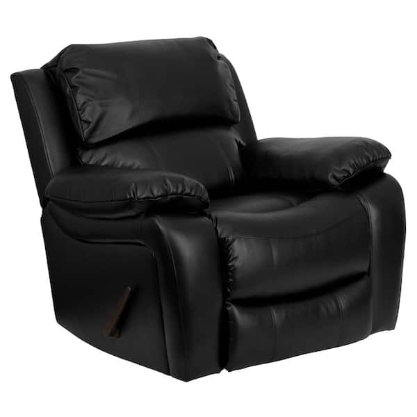 Flash Furniture Black Leather Rocker, Leather Swivel Rocker Recliners