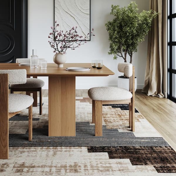 Tani Vintage Blocks Navy 8 ft. x 8 ft. Indoor Area Rug