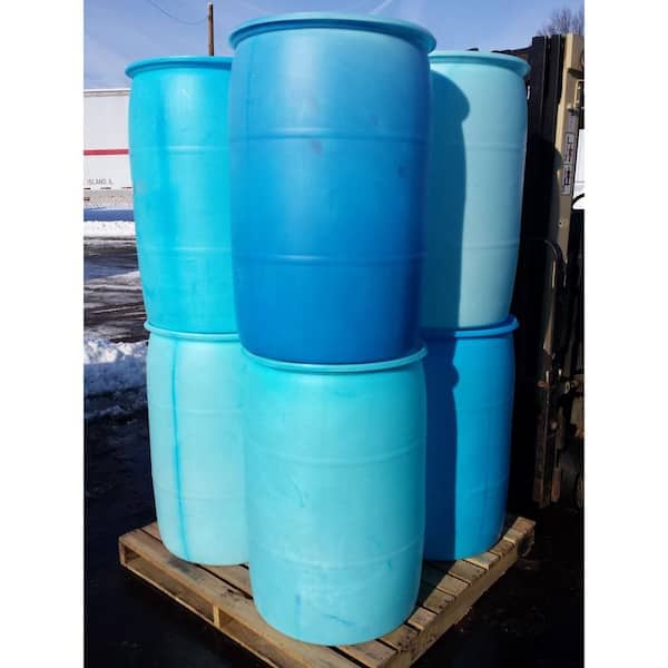 55 Gal. Blue Industrial Plastic Drum PTH0933 - The Home Depot