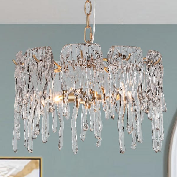 glass panel chandelier