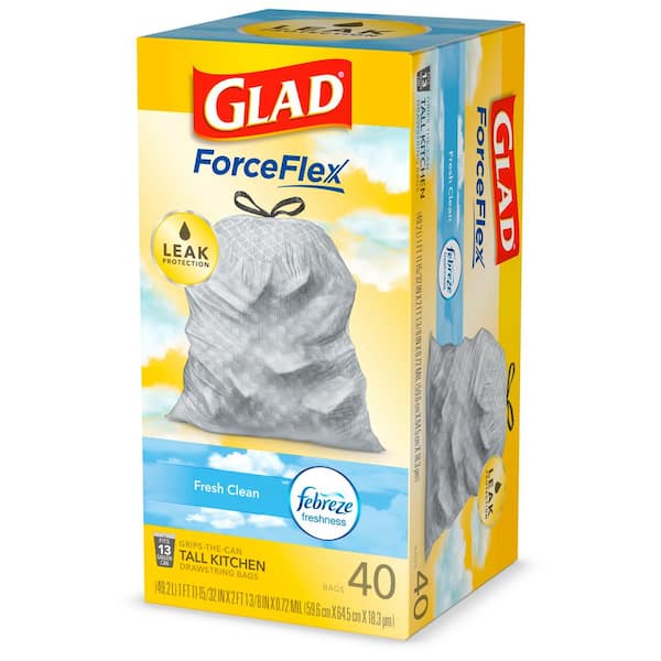 Glad ForceFlex OdorShield Tall Kitchen Drawstring Trash Bags, 40 ct - Kroger
