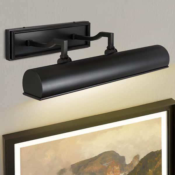 PUYRNF 18 in. 3-Light Dimmable LED Black Picture Light, Adjustable