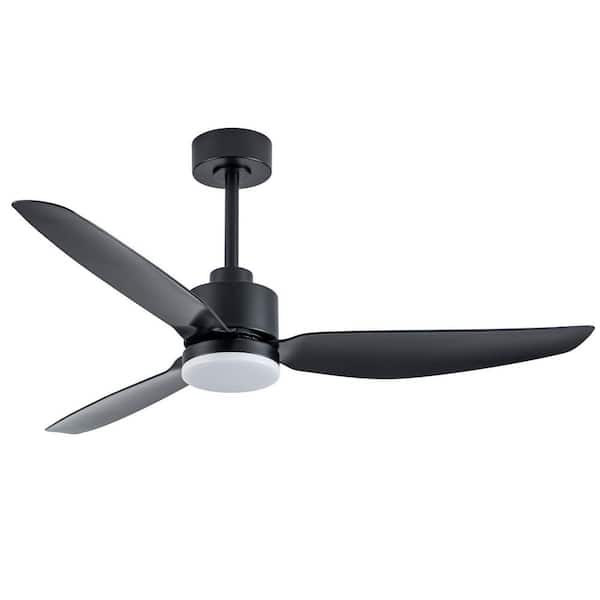 Fanora 52 in. 3-Blade LED Ceiling Mount Matte Black Standard