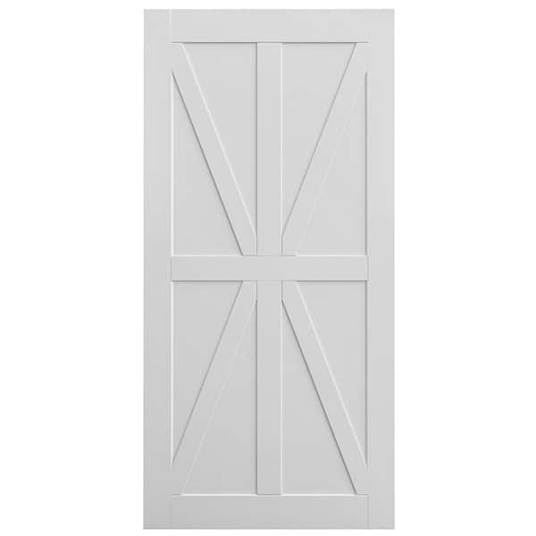 Unbranded 36 in. x 84 in. Solid Bore White Star Style Wood Primed Interior Single Door Slab, Pre-Drilled Ready to Assemble