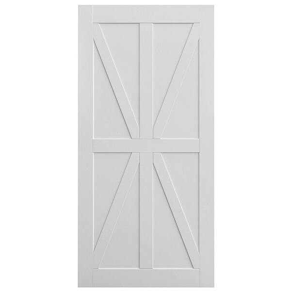 Unbranded 32 in. x 80 in. Solid Bore White Star Style Wood Primed Interior Single Door Slab, Pre-Drilled Ready to Assemble